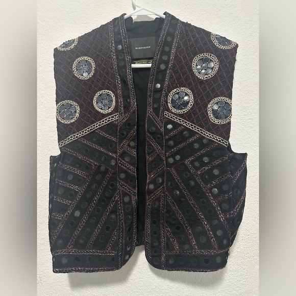 Maison Scotch Black‎ and Red Embroidered Vest size 1 - Picture 1 of 12